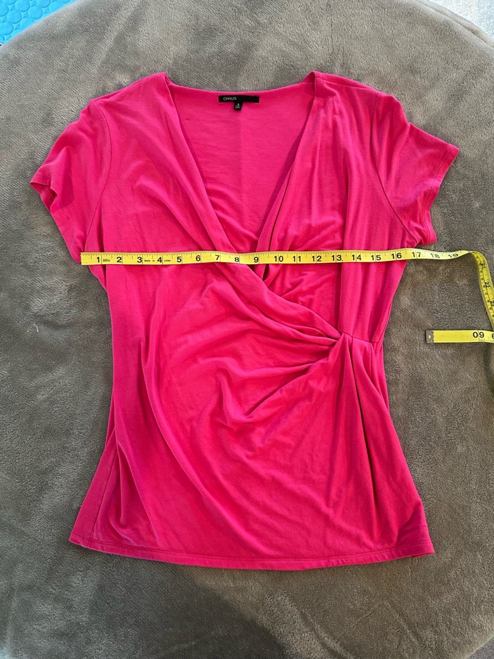 Chaus Coral Pink Twist-Front Top Size S